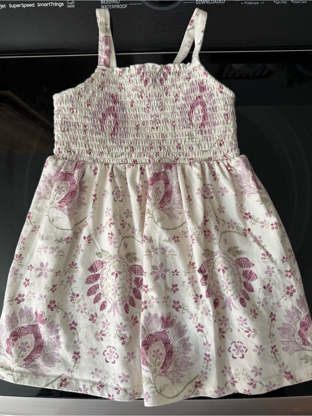 The Children's Place Cream Dress with Purple Floral Print